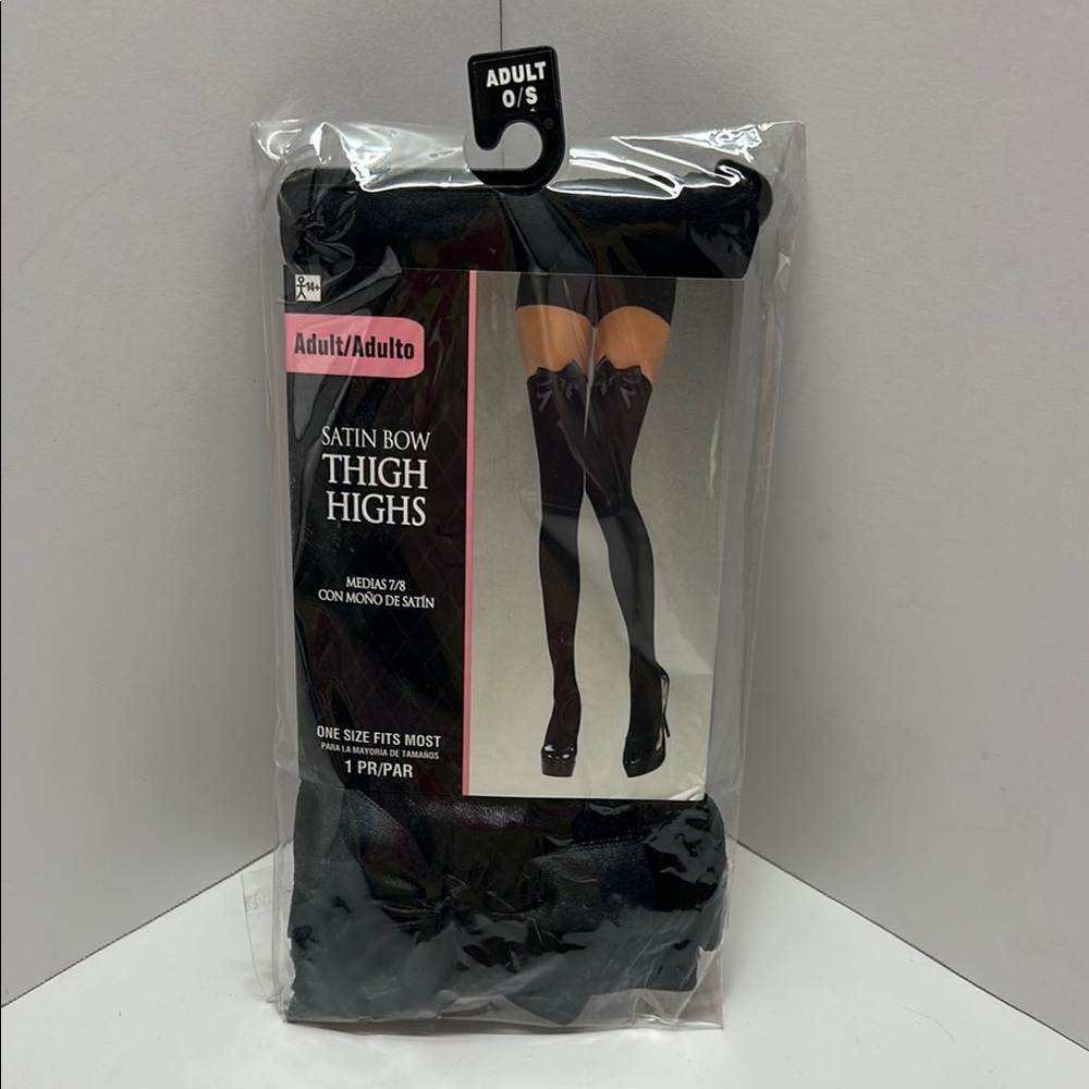 Party City Satin Bow Thigh Highs - Black